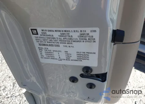 2006 Buick Rendezvous Cx from USA, damaged, VIN 3G5DB03L06S512903